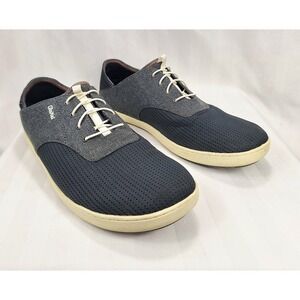 OluKai Nohea Moku Mens 13 Fog Charcoal Mesh Boat Shoes Sneakers 10283-6C6C